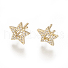 Brass Stud Earring Findings ZIRC-O034-17G-1