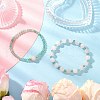 2Pcs Natural Green Aventurine & Rose Quartz Round Beaded Stretch Bracelets for Women BJEW-JB11926-1