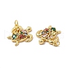 Rack Plating Eco-Friendly Brass Micro Pave Cubic Zirconia Pendants X-KK-A177-13G-3