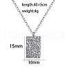 Fashionable Stainless Steel Irregular Textured Rectangle Pendant Necklaces for Women EN2201-2-2