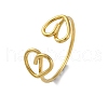Heart 304 Stainless Steel Open Cuff Rings for Women RJEW-F174-07G-2