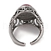 Oval Resin Finger Ring RJEW-B107-06AS-01-4