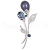 Flower Alloy Rhinestone Brooches for Backpack Clothes PW-WG9DEA1-01-5