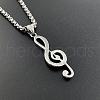 Fashionable Punk Rock Music Note Stainless Steel Pendant Necklaces NS7929-3