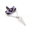 Cylinder Seed Beaded Eye Pendants PALLOY-MZ00650-3