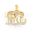 Brass Micro Pave Clear Cubic Zirconia Pendants KK-C006-01A-G-2
