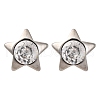 304 Stainless Steel Clear Cubic Zirconia Stud Earrings EJEW-Q044-06P-2