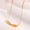 Elegant Stainless Steel Peanut-Shaped Pendant Necklaces PE9238-1-1