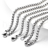 Non-Tarnish 201 Stainless Steel Box Chain Necklace STAS-S105-JN929-1-50-4