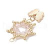 Glass Seed Beaded Flower Pendants PALLOY-MZ00623-02-4
