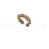 Alloy with Natural Tourmaline Round Beaded Cuff Rings FS-WG034C3-02-2
