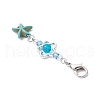 Starfish Turtle Fish Dolphin Synthetic Turquoise Pendant Decorations HJEW-JM03249-5