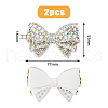 Crystal AB Glass Rhinestone Bowknot Ornament Accessories FIND-WH0129-59B-2