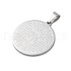 304 Stainless Steel Flat Round with Word Lord's Prayer Cross Pendants STAS-P085-25P-2