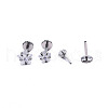 Stainless Steel Clear Cubic Zirconia Threadless Labret Stud WG18B1C-15-1