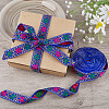 7M Flat Ethnic Style Polyester Ribbon OCOR-WH0046-74A-4