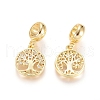 Brass Micro Pave Clear Cubic Zirconia European Dangle Charms OPDL-L016-10G-2