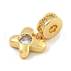 Brass Micro Pave Clear Cubic Zirconia Pendants KK-U007-02G-011-2