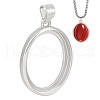 BENECREAT 1Pc 925 Sterling Silver Pendants Cabochon Settings STER-BC0002-40-1