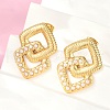 304 Stainless Steel ABS Plastic Pearl Stud Earrings for Women EJEW-U046-10G-2
