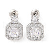 Rack Plating Brass Micro Pave Cubic Zirconia Stud Earrings EJEW-I304-11P-08-1