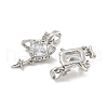 Brass Micro Pave Clear Cubic Zirconia Pendants KK-G490-01P-2