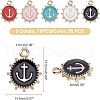 SUPERFINDINGS 50Pcs 5 Color Alloy Enamel Pendants ENAM-FH0001-18-NR-4