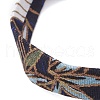 Ethnic Style Polyester Leaf Printed Ribbon Bracelets BJEW-JB10495-02-4