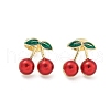 Brass Enamel Stud Earrings EJEW-Q017-01A-G-4