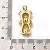 Rack Plating Brass Micro Pave Cubic Zirconia Enamel Pendants X-KK-L226-032G-01-3