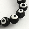 Round Handmade Evil Eye Lampwork Beads Strands LAMP-R114-8mm-08-1