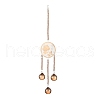 Flat Round & Rose Hanging Crystal Chandelier Pendant HJEW-M002-03-2