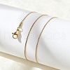 Ion Plating(IP) 304 Stainless Steel Serpentine Chain Necklace for Men Women NJEW-G076-01A-G-4