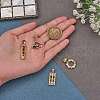 4 Pieces Brass Cubic Zirconia Charm Pendant Brass CZ Charm Mixed Shape Fan Rectangle Pendant for Jewelry Necklace Earring Making Crafts JX566A-4