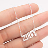 2004 Birth Year Number 201 Stainless Steel Pendant Cable Chain Necklaces FS-WGB5F08-37-1