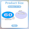 Olycraft 1 Set Round ABS Plastic Number 31~60 Brooches Sets JEWB-OC0001-02C-2