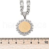 Flat Round with Virgin Pattern 304 Stainless Steel Pendant Necklaces for Men Women NJEW-K283-20G-3