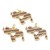 Brass Enamel Pendants KK-K332-34G-02-1