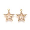 Brass Micro Pave Cubic Zirconia Pendants KK-F809-09G-1