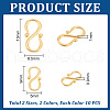 Unicraftale 40Pcs 4 Styles Ion Plating(IP) 304 Stainless Steel S-Hook Clasps STAS-UN0061-24-3