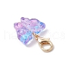 Transparent Glass Butterfly Pendant Decorations HJEW-JM03123-5