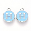 Platinum Plated Alloy Enamel Charms X-ENAM-S118-04H-P-1