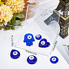 SUNNYCLUE 12Pcs 6 Style Handmade Lampwork Evil Eye Pendants LAMP-SC0001-18-7