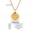 Beach 304 Stainless Steel Shell Shape Pendant Necklaces for Women BP9833-1-1