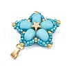 Handmade Glass Seed Beaded & Synthetic Dyed Imperial Jasper Beads Pendants PALLOY-MZ00751-01-3
