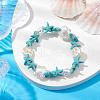 Synthetic Turquoise & ABS Plastic Imitation Pearl Beaded Stretch Bracelets BJEW-JB10567-2