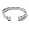 Stainless Steel Cross Open Cuff Bangles for Women BJEW-G719-10P-3