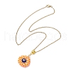 Glass Seed Beads & Polymer Clay & Evil Eye Lampwork Pendant Necklaces NJEW-MZ00101-03-4