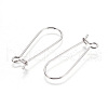 Rhodium Plated 925 Sterling Silver Earring Hoop Findings Kidney Wires Hooks 33x12.7mm Leverback Earrings STER-I005-07P-2
