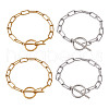 304 Stainless Steel Paperclip Chain Bracelets BJEW-TA0003-04-9